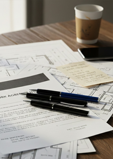 מעצבת עובדת באתר בנייה